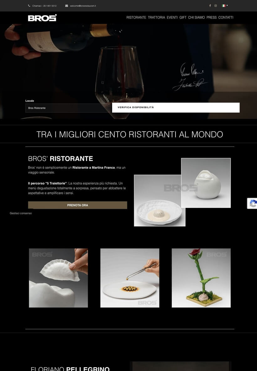 Bros' Ristorante e Trattoria sul tablet